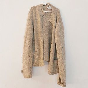 LIZ CLAIBORNE KNIT BEIGE CARDIGAN